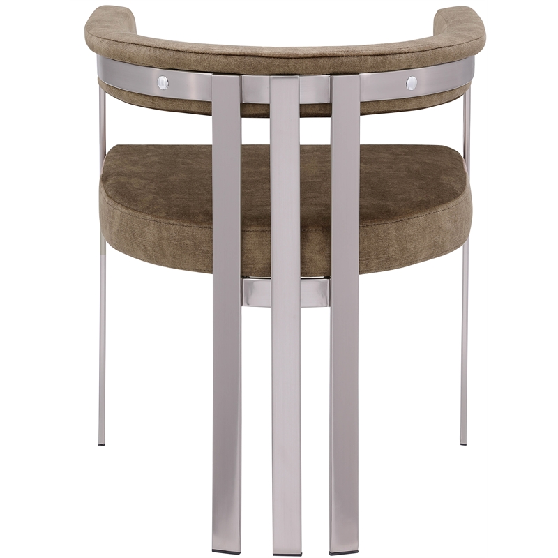 Bowery Hill Contemporary Brown Velvet Dining Chair (Set of 2)