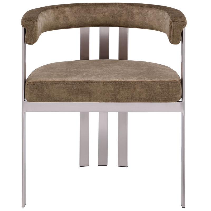Bowery Hill Contemporary Brown Velvet Dining Chair (Set of 2)