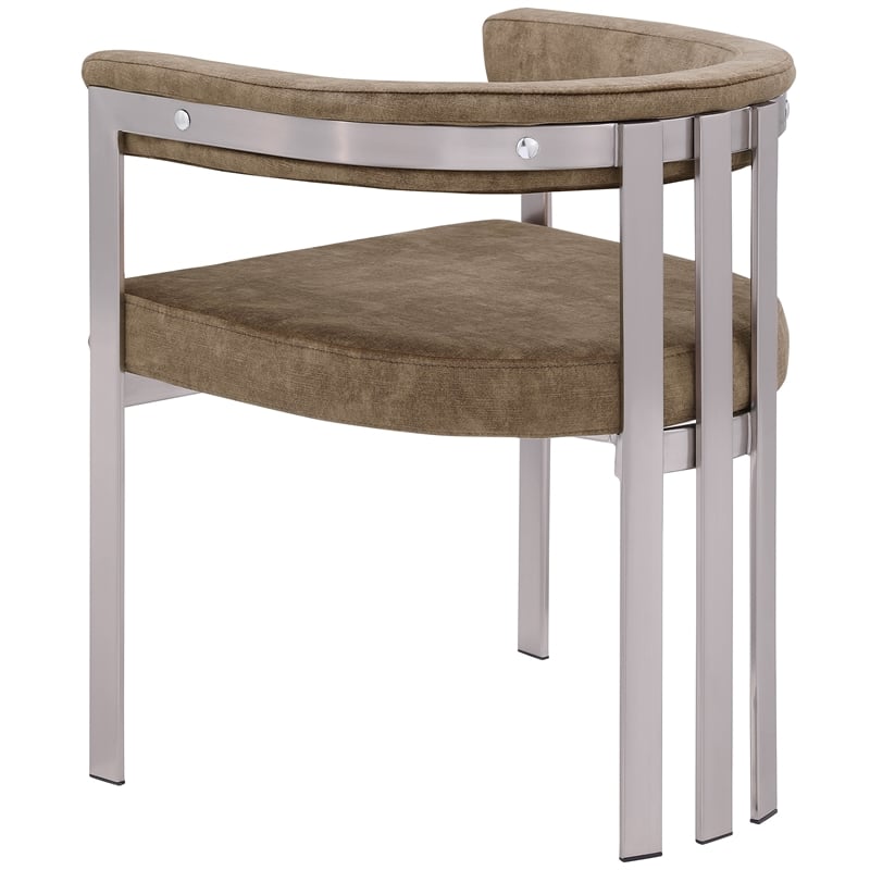 Bowery Hill Contemporary Brown Velvet Dining Chair (Set of 2)