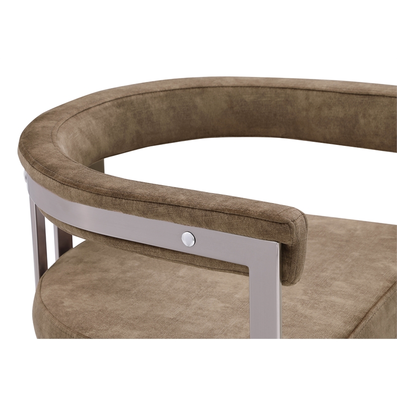 Bowery Hill Contemporary Brown Velvet Dining Chair (Set of 2)
