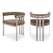 Bowery Hill Contemporary Brown Velvet Dining Chair (Set of 2)