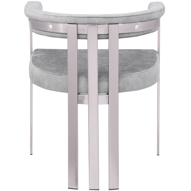 Bowery Hill Contemporary Grey Velvet Dining Chair (Set of 2)