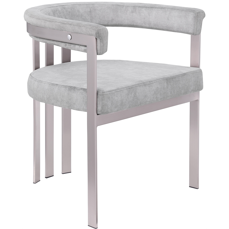 Bowery Hill Contemporary Grey Velvet Dining Chair (Set of 2)