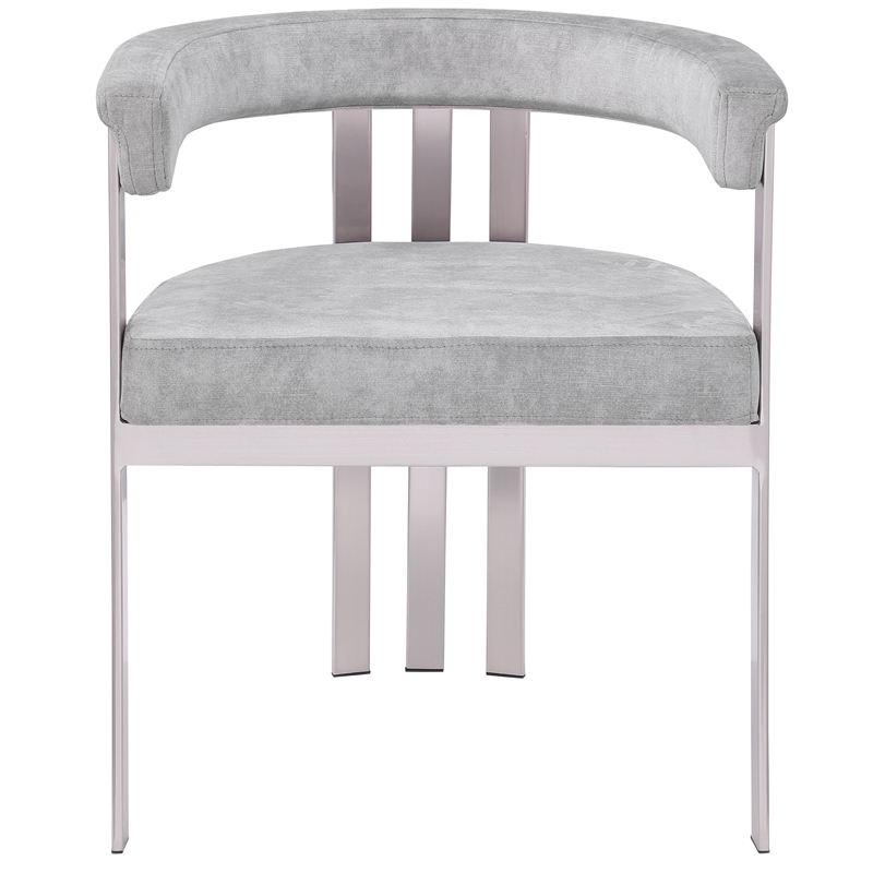 Bowery Hill Contemporary Grey Velvet Dining Chair (Set of 2)