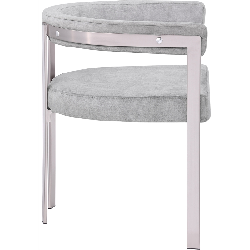 Bowery Hill Contemporary Grey Velvet Dining Chair (Set of 2)
