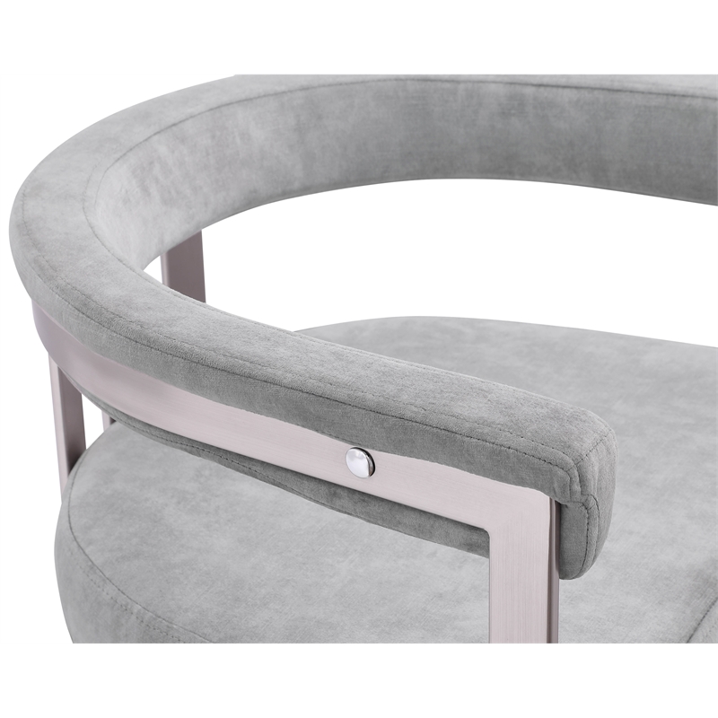 Bowery Hill Contemporary Grey Velvet Dining Chair (Set of 2)
