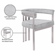 Bowery Hill Contemporary Grey Velvet Dining Chair (Set of 2)