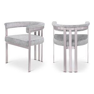 Bowery Hill Contemporary Grey Velvet Dining Chair (Set of 2)