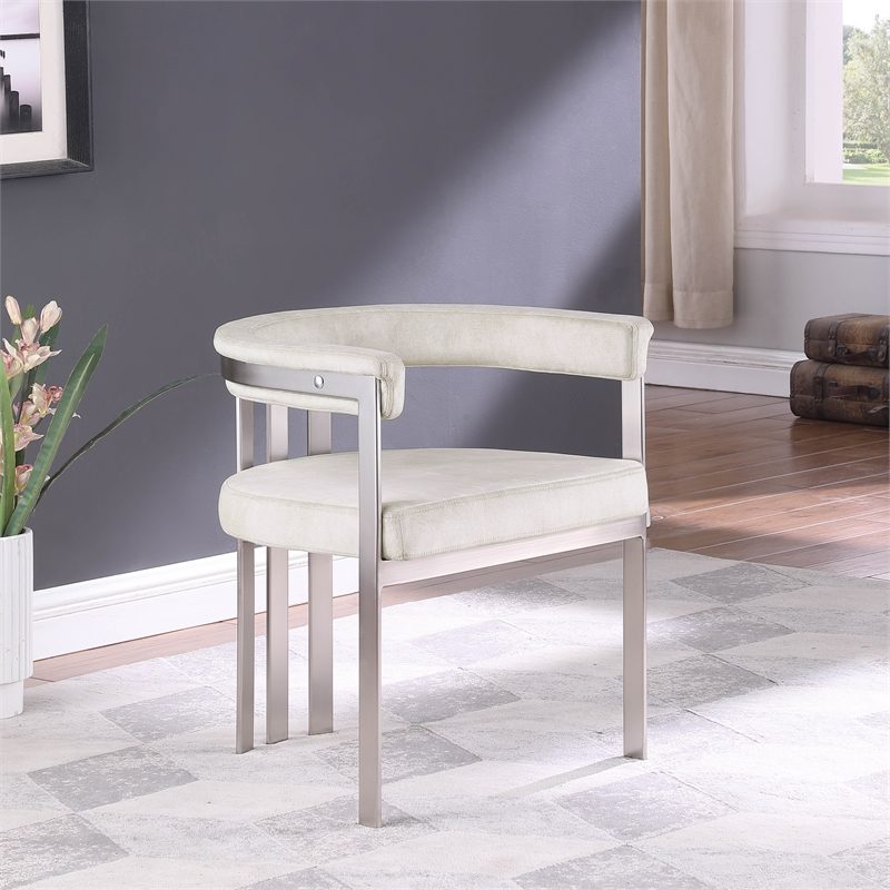 Bowery Hill Contemporary Stone Velvet Dining Chair (Set of 2)