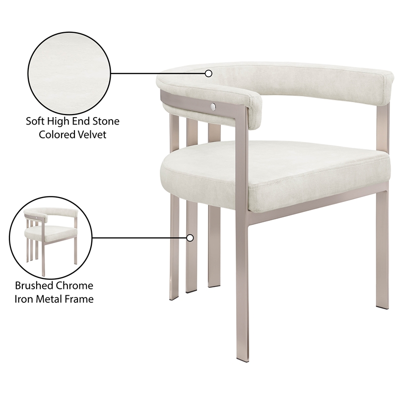 Bowery Hill Contemporary Stone Velvet Dining Chair (Set of 2)