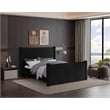 Bowery Hill Contemporary Solid Wood Frame Black Durable Velvet Full Bed