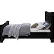 Bowery Hill Contemporary Solid Wood Frame Black Durable Velvet Full Bed