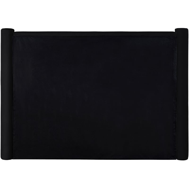 Bowery Hill Contemporary Solid Wood Frame Black Durable Velvet Full Bed