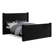Bowery Hill Contemporary Solid Wood Frame Black Durable Velvet Full Bed