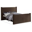 Bowery Hill Contemporary Solid Wood Frame Brown Durable Velvet Full Bed