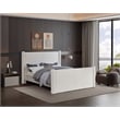Bowery Hill Contemporary Solid Wood Frame Cream Durable Velvet Full Bed