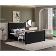 Bowery Hill Contemporary Solid Wood Frame Black Boucle Fabric Full Bed