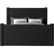 Bowery Hill Contemporary Solid Wood Frame Black Boucle Fabric Full Bed