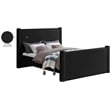 Bowery Hill Contemporary Solid Wood Frame Black Boucle Fabric Full Bed