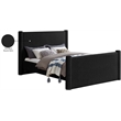 Bowery Hill Contemporary Solid Wood Frame Black Boucle Fabric Queen Bed