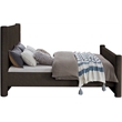 Bowery Hill Contemporary Solid Wood Frame Brown Boucle Fabric Queen Bed