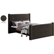 Bowery Hill Contemporary Solid Wood Frame Brown Boucle Fabric Queen Bed