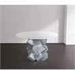 Bowery Hill Contemporary Genuine Marble Top White Dining Table