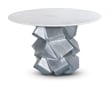 Bowery Hill Contemporary Genuine Marble Top White Dining Table