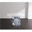 Bowery Hill Contemporary Genuine Marble Top White Dining Table