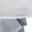 Bowery Hill Contemporary Genuine Marble Top White Dining Table