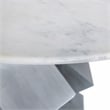 Bowery Hill Contemporary Genuine Marble Top White Dining Table