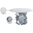 Bowery Hill Contemporary Genuine Marble Top White Dining Table