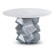 Bowery Hill Contemporary Genuine Marble Top White Dining Table