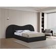 Bowery Hill Contemporary Black Boucle Durable Fabric Queen Bed