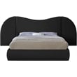 Bowery Hill Contemporary Black Boucle Durable Fabric Queen Bed