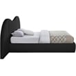 Bowery Hill Contemporary Black Boucle Durable Fabric Queen Bed