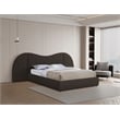 Bowery Hill Contemporary Brown Boucle Durable Fabric King Bed