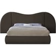 Bowery Hill Contemporary Brown Boucle Durable Fabric King Bed