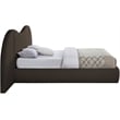 Bowery Hill Contemporary Brown Boucle Durable Fabric King Bed