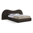 Bowery Hill Contemporary Brown Boucle Durable Fabric Queen Bed