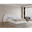 Bowery Hill Contemporary Cream Boucle Durable Fabric King Bed