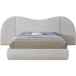 Bowery Hill Contemporary Cream Boucle Durable Fabric King Bed