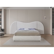 Bowery Hill Contemporary Cream Boucle Durable Fabric King Bed