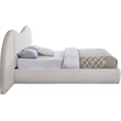 Bowery Hill Contemporary Cream Boucle Durable Fabric King Bed