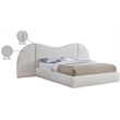 Bowery Hill Contemporary Cream Boucle Durable Fabric King Bed