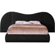 Bowery Hill Contemporary Black Linen Textured Fabric King Bed