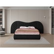 Bowery Hill Contemporary Black Linen Textured Fabric King Bed