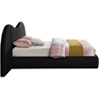 Bowery Hill Contemporary Black Linen Textured Fabric King Bed