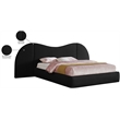 Bowery Hill Contemporary Black Linen Textured Fabric King Bed