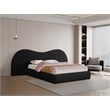Bowery Hill Contemporary Black Linen Textured Fabric Queen Bed